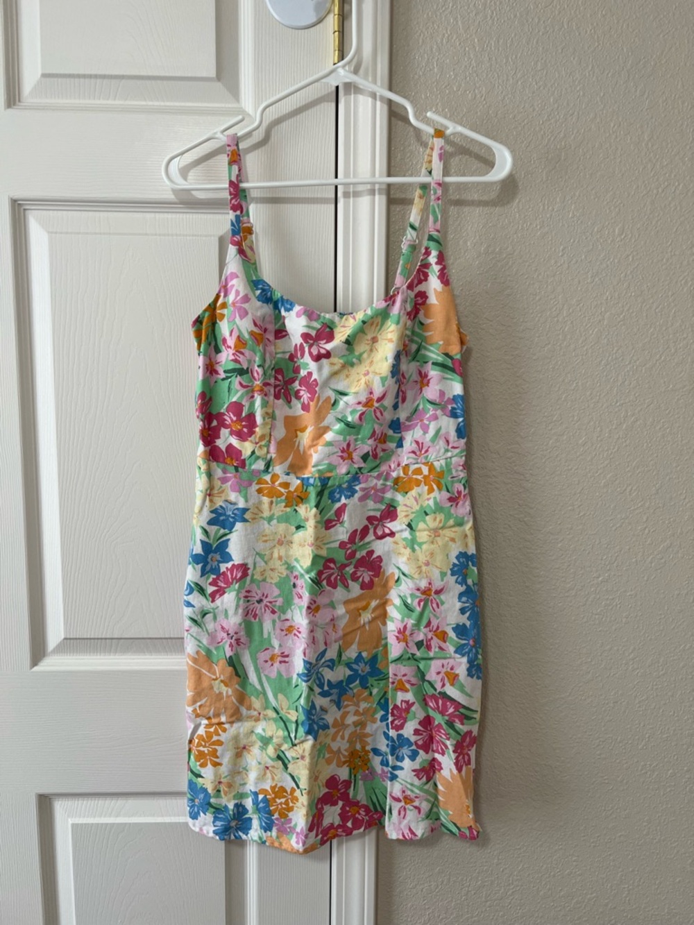 Old Navy Floral Linen Blend Cami Mini Dress Size Medium